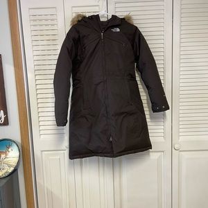 The North Face down coat. Size Medium. Brown.